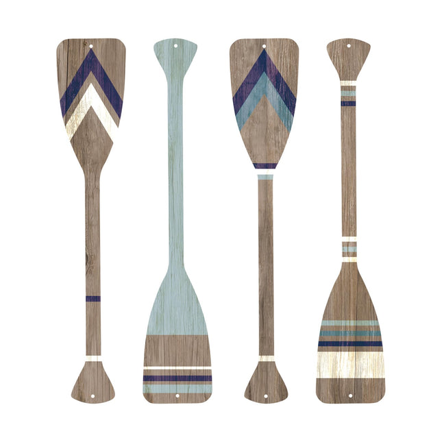 ESTART 4 Pcs Metal Paddle Home Wall Decor Nautical Canoe Oar Wall Art