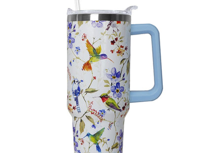 Ceovfoi 40 oz Hummingbird Tumbler with Handle Lid and Straw,Hummingbird Stainless Steel Coffee Tumbler Mug Cup Watter Botter,Bird Gifts for Bird Lovers Women, Hummingbird Stuff/Accessories