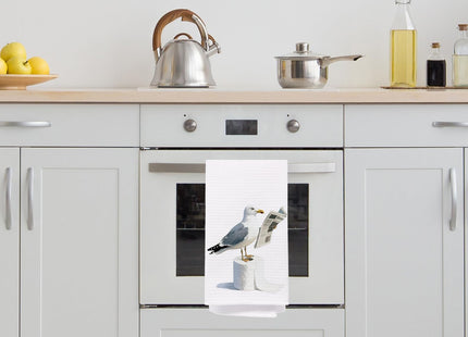 BNHJKFQZ Reading Seagull Bathroom Hand Towel Decorative,Funny Coastal Beach Seagull Hand Towels Drying Cloth for Kids Toddler Bathroom Decor, Beach Kitchen Towels, 16x24 Inch