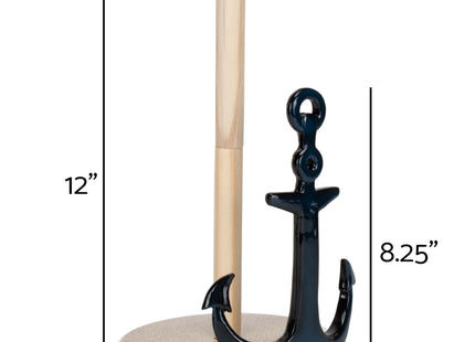Elanze Designs Nautical Anchor 12 inch Resin and Wood Paper Towel Holder