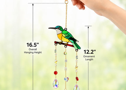 Stained Glass Hummingbird Suncatcher Crystal Hummingbird Gift Bird Decor