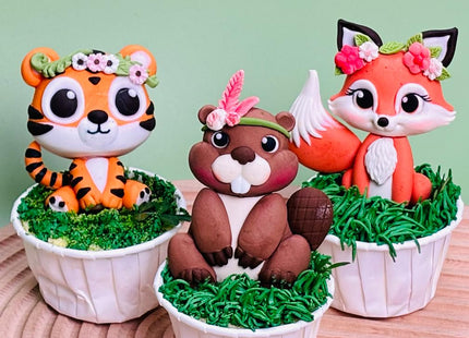 Woodland Animal Fondant Molds Cake Topper 6-count