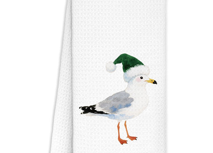 WUCHJ Christmas Seagull Beach Kitchen Towels, Nautical Christmas Bird Hand Towels for Bathroom, Seagull Decor, Coastal Sea Gull Xmas Decorative Dish Tea Towel, 16x24 Inch