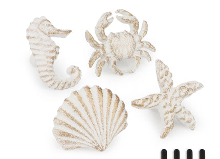 Brosay 4 Pcs Coastal Cabinet Knobs Ocean Nautical Drawer Pulls (White)
