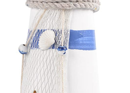 ChezMax Nautical Ocean Lighthouse Decor for Home - 15.0" Nautical Lighthouse Decor, Mediterranean Sea Beach Style Watchtower, Outdoor Wooden Nautical Tower Ornament Figurine