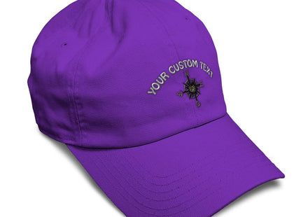 Custom Soft Baseball Hat Embroidered Dad Hat Nautical Compass Men & Ladies Baseball Cap Cotton Purple Personalized Text Here