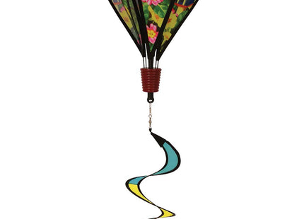 In the Breeze Chickadee Birdhouse 6-Panel Kinetic Hot Air Balloon Wind Spinner,12" W x 42" H x 12" D,1053
