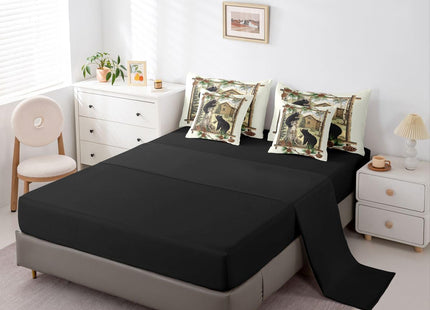 Erosebridal Black Bear Bedding Set 7 Pieces,Farmhouse Cabin Hunting Queen Comforter Set with Sheets Rustic Forest Animals Bed in a Bag for Kids Teens Men Woodland Country Lodge Bed Sets