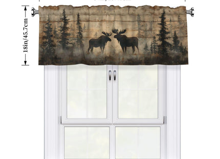Ecixzyo Deer Valance Curtain Window Valance Treatment Decor Small Window Curtains for Bedroom Kitchen Bathroom Living Room 1 Panel 54x18in