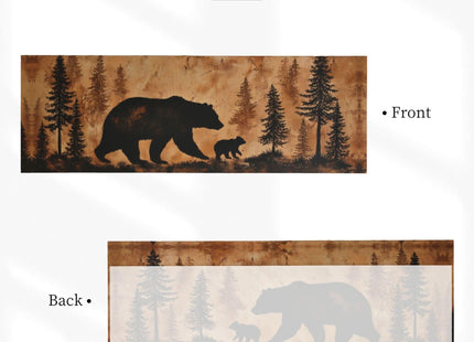 Worltoldb Forest Bear Curtain Valance Short Rod Pocket Window Treatment for Living Room Bedroom Kitchen Bathroom 1 Panel 54" W x 18" L