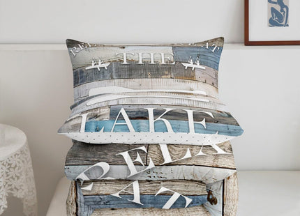 Homewish Lake House Comforter Set Rustic Farmhouse Bedding Set Queen Size Retro Wooden Blue Grey Quilt Set 3pcs Kids Adults Men Teens Cabin Room Decor,Lake Life White Cabin Bedspread,2 Pillowcases