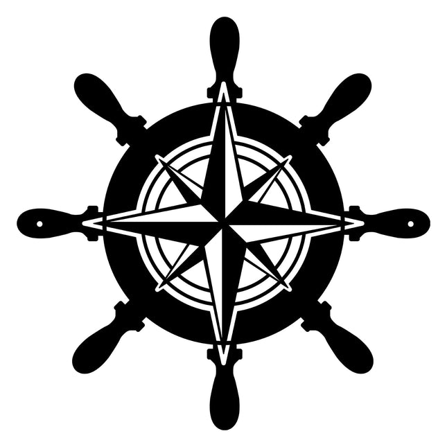 Resama Nautical Metal Wall Decor, 11.8 Inch Ship Wheel Compass Wall Art