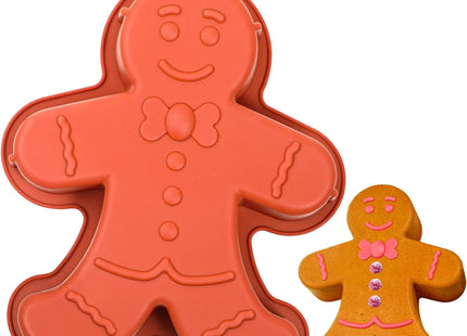 Webake Gingerbread Man Mold 10 Inch Large Gingerbread Silicone Cake Pan for Christmas Baking Cake, Cookie
