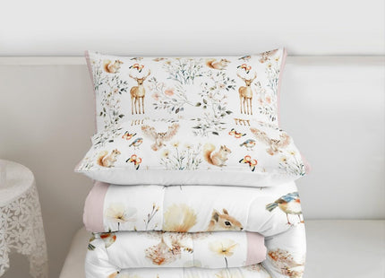 Feelyou Jungle Animal Kids Comforter Set Twin Size Deer Bedding Set Cabin