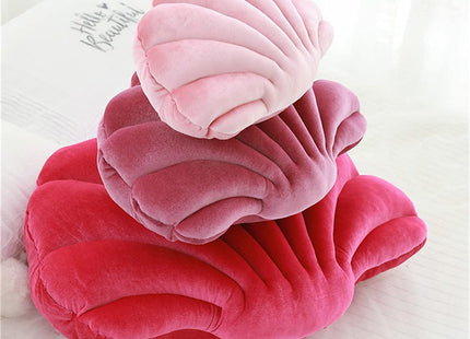 Patty Both Seashell Decorative Pillow Velvet Seashell Throw Pillow, Sea Shell Shaped Throw Pillow Decorative Pillows for Bed Couch Home Office Decor (Pink, Small(12.8 * 10in 0.3kg))