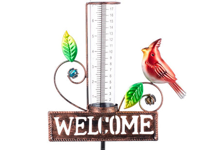 Stargarden Rain Gauge Outdoor, Metal Cardinal Rain Gauge