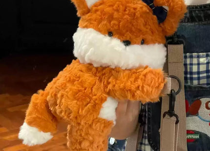 Cute Plush Fox Crossbody Bag, Orange Fluffy Fox Party Bag with Adjustable Strap, Phone, Cosmetic Multi-Way Carrying (Orange-FOX)
