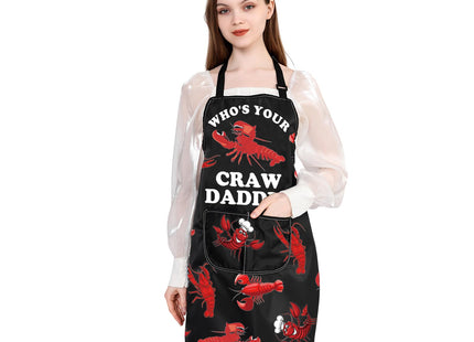 BDPWSS Crawfish Apron With Pockets Crawfish Lover Gift Crawfish Boil Lobster Gift Who's Your Crawdaddy Crawfish Themed Gift (Your Crawdaddy AP), average size