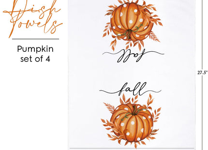 maiiooliwe Pumpkin Fall Kitchen Towels Decorative Set of 4