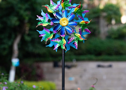 Viveta Outdoor Wind Spinners, Hummingbird Garden Windmill