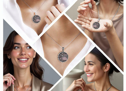 Shop LC Dragonfly Rose Quartz Necklace, Stainless Steel