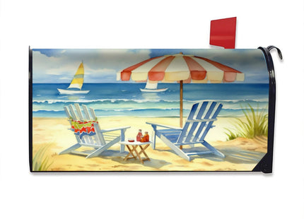 Summer Mailbox Covers Magnetic Standard Size 18" X 21" Beach Life Mail Box Cover Summer Nautical Magnetic Post Wraps Letter Box Cover for Home Garden Yard Decor