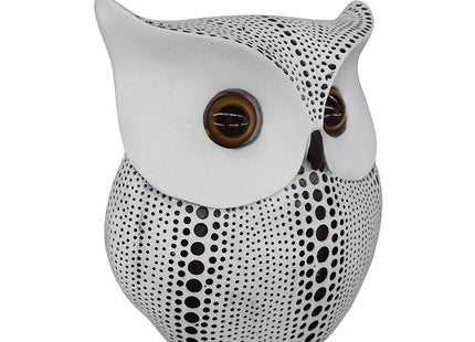 Modern Dots Owl Figurine Small Collectible White Owl Sculpture Decor