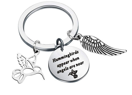 Gzrlyf Hummingbird Keychain Hummingbirds Appear when Angels are Near Hummingbird Memorial Gifts for Loss of Loved One (Keychain)