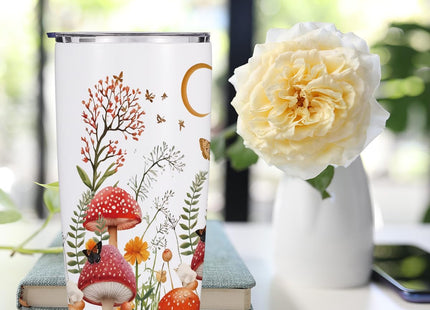 Jztco Mushroom Gifts 20 oz Tumbler, Butterfly Stainless Steel Insulated
