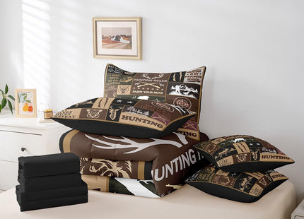 Feelyou Deer Full Size - 7 Pieces Bed in a Bag Set Deer Hunting Comforter Set with Sheets for Boys Girls Hunting Gifts Bedding Sets with Comforter, Flat Sheet, Fitted Sheet, Pillowcases, Pillow Covers