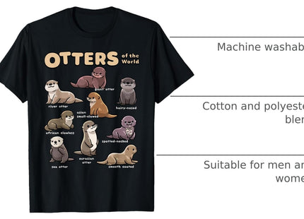 Otter Sea Animals of The World Chibi Otter Lover Educational T-Shirt