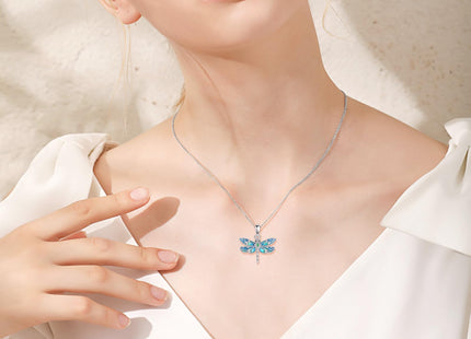 LWQQWL Dragonfly Necklace for Women 925 Sterling Silver Dragonfly Pendant Necklace Insect Jewelry Gifts