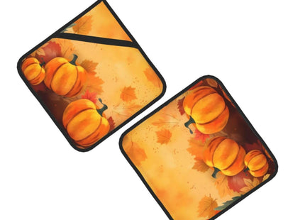 Mount Hour Potholders, Autumn Fall Sunflowers Pumpkins Butterfly Maple Leaf Thanksgiving Autumn Baking Pot Holder for Cooking BBQ, 2-Piece Set