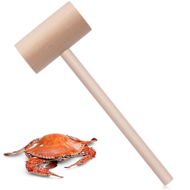 Chivertion 18 Pcs 7.7" Natural Wood Crab Mallets Seafood Lobster Hammers