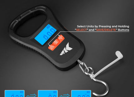 KastKing ToughTide USB Charging Fishing Scale, Fishing Gear, Black