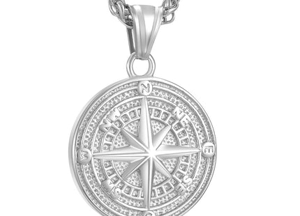 Men's Compass Pendant Necklace, Nautical Compass Necklace for Male Jewelry