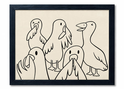 NALEPS Seagull Bathroom Framed Wall Art,Funny Seagull Wall Decor, 8x10 In