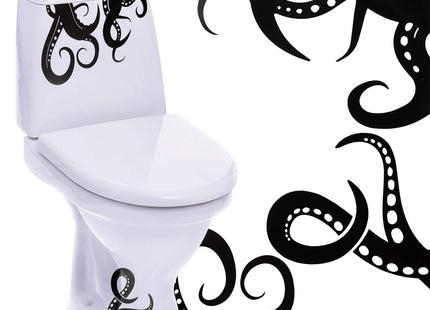 Outus 15 Pieces Kraken Octopus Toilet Tentacles Wall Decals Decor Sticker Octopus Home Decal Black Sea Creature Wall Art Sticker Tentacles Bathroom Kraken Decal for Toilet Seat