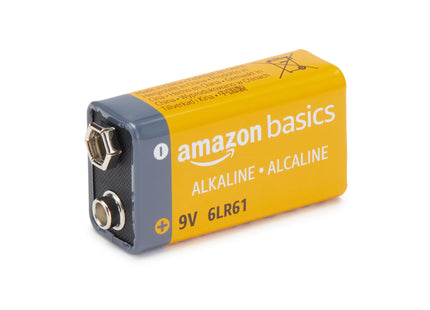 Amazon Basics 8-Pack 9V Long-Lasting Alkaline Batteries for Smoke Detector, Electronics & Audio, Reliable, 5-Year Shelf Life