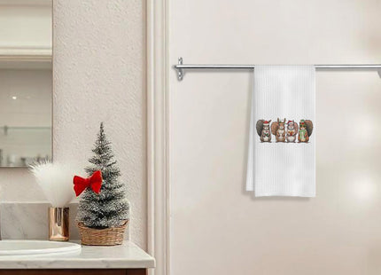 Christmas Squirrel Kitchen Towels, Squirrel Gifts, Christmas Dish Towels Tea Towel for Kitchen Bathroom, 16x24 Inch