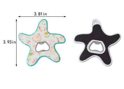 Bamsod 3D Starfish Fridge Magnet & Bottle Opener 2-in-1 Resin Ocean Themed Decor with Strong Magnet, Beach House Kitchen Bar Accessories, Unique Gift Idea (D)