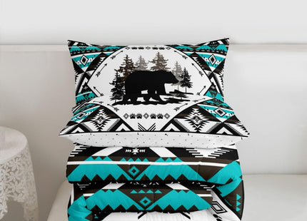 Feelyou Bear Kids Comforter Set Queen Size Cabin Bear Animals Bedding Set