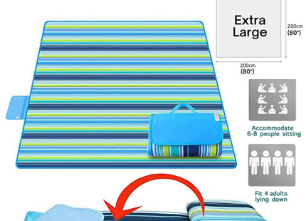 LRUUIDDE Large 80"x 60" Beach Blanket, Outdoor Picnic Blankets, Waterproof Sandproof Portable Blankets, Foldable and Lightweight for Spring Summer Camping, Beach, Park (Blue)