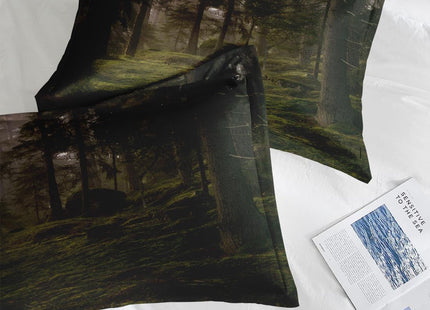 Pamnest Queen Comforter Set with Sheets, 7 Pieces Tree Forest Bedding