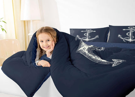 Feelyou Nautical Anchor Ocean Comforter Set Twin Size Kids Boys Girls