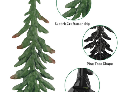 Kikone 4 PCS Metal Pine Wall Decoration Metal Pine Tree Outdoor Wall Decorations for Bedroom Living Room Bathroom Office