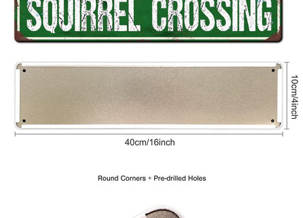 Squirrel Crossing Sign Metal Tin Sign 4x16 Inch