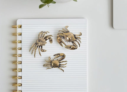 ULTNICE Retro Crab Ornaments 3Pcs Mini Brass Crabs Adornments for Home Office Tea House Desktop Decor 2.00X1.18X0.51In Creative Animal Figurines