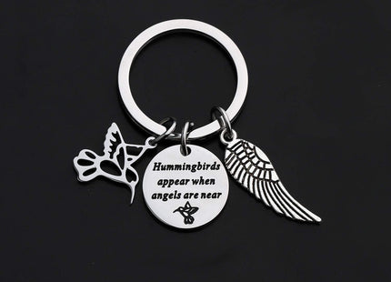 Gzrlyf Hummingbird Keychain Hummingbirds Appear when Angels are Near Hummingbird Memorial Gifts for Loss of Loved One (Keychain)