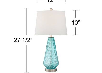 Dylan 27 1/2" Tall Table Lamps Set of 2 Blue Glass Coastal